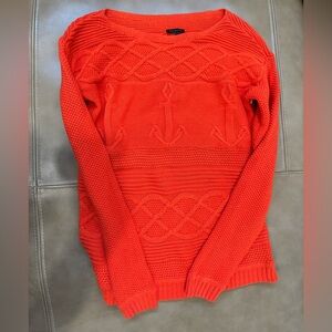 Talbots Vibrant Orange Crew Neck Sweater